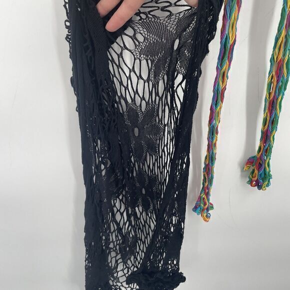 Crochet‎ Black Dress And Crochet Rainbow Pants #9Y - Picture 2 of 5